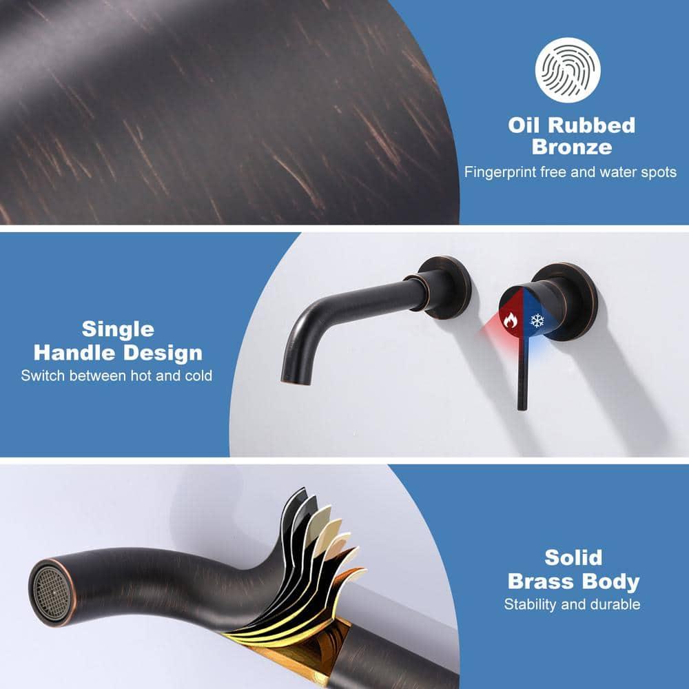 IVIGA Single Handle Wall Mounted Bathroom Faucet for Sink
