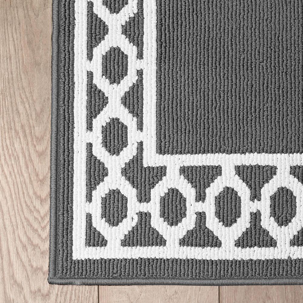 Tufted Performance Trellis Border Runner Rug
