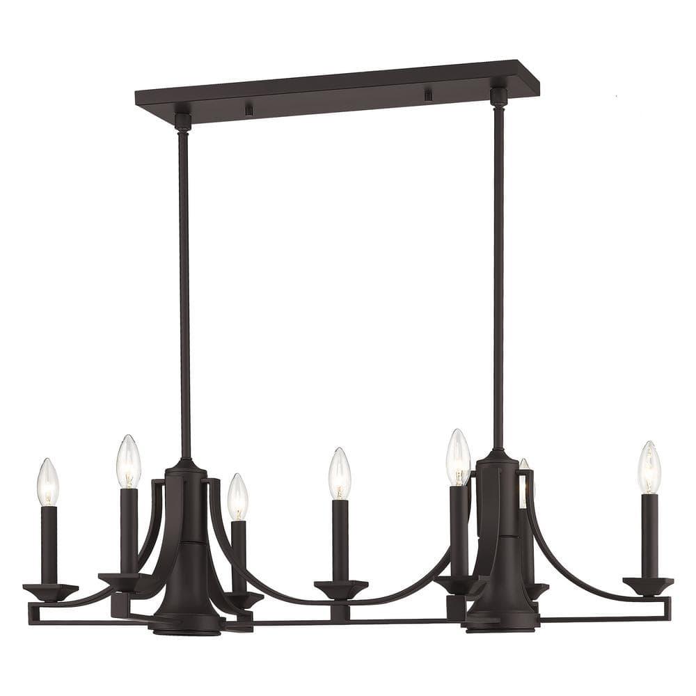 Modern Transitional Bronze Steel 9-Light Indoor Chandelier