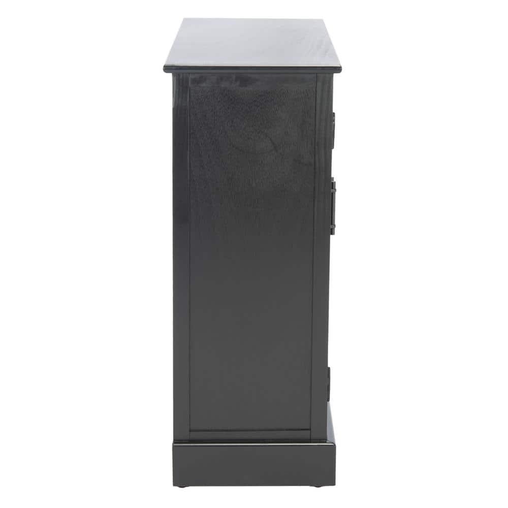 SAFAVIEH Peyton Contemporary Black Wood Storage Rectangle Console Table (31.5 in. W x 13.4 in. D x 26 in. H)