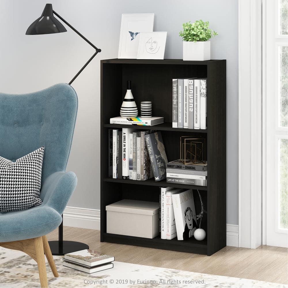 Furinno Easy Assembly 3 Cube Decorative Bookshelf Storage Display Cabinet 3-Tier Multi-functional Open Shelf,Espresso