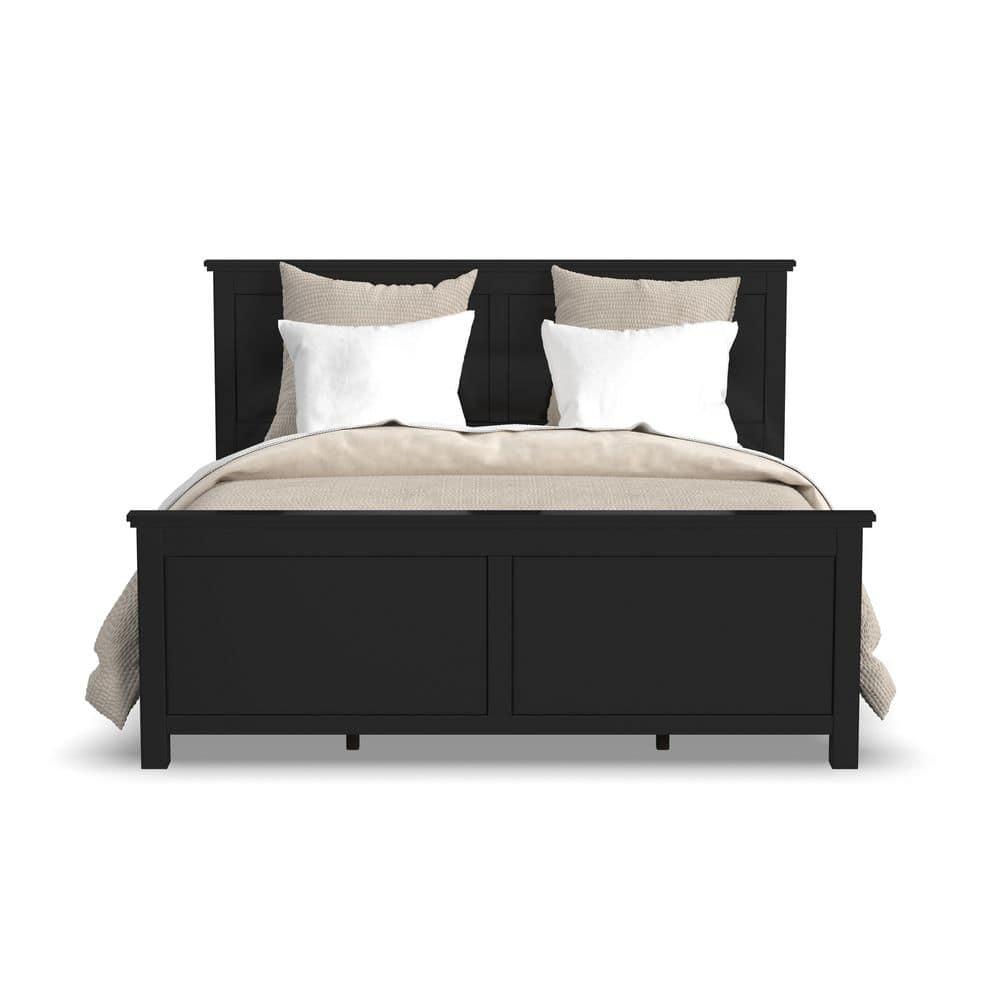 Oak Park Classic Black King Bed with Mahogany Wood Frame