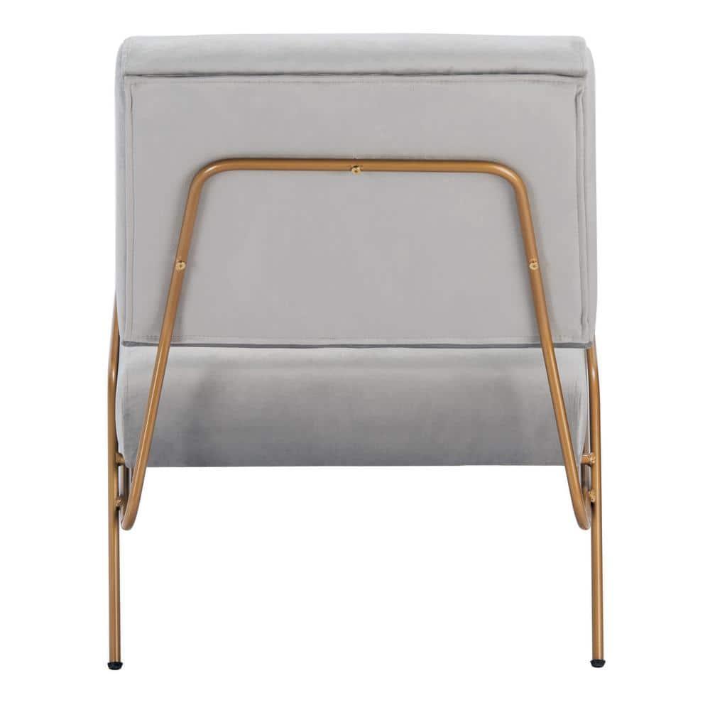 Romilly Velvet Accent Chair - ACH6203 - Grey/Gold - Safavieh