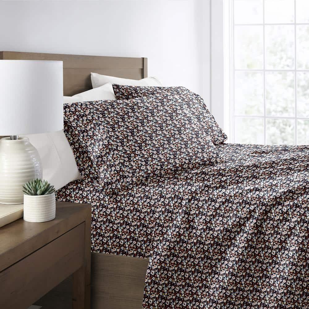 IEnjoy Home 4 Piece Sheet Set Patterned Microfiber Ultra Soft Bedding in Floral Dream