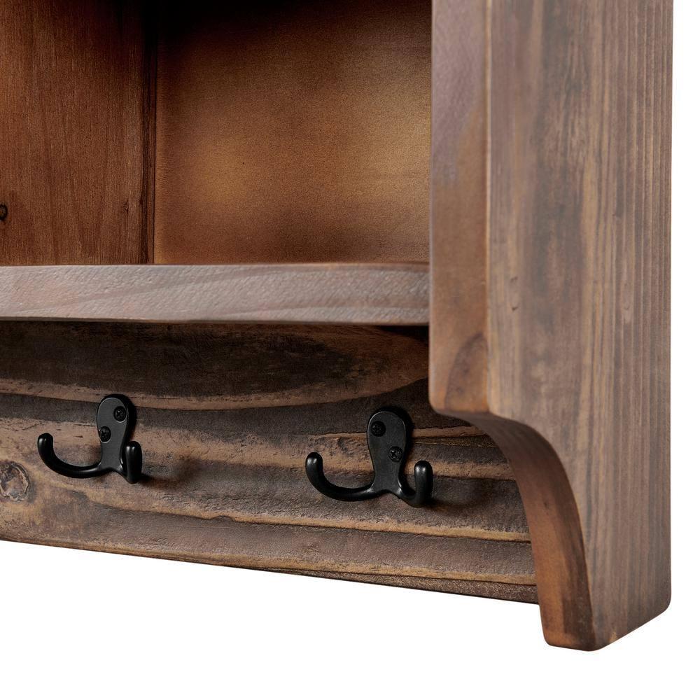 48 in. Pomona Metal & Wood Entryway Coat Hook with Storage Cubbies