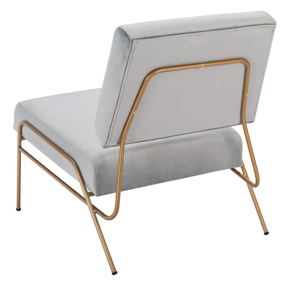 Romilly Velvet Accent Chair - ACH6203 - Grey/Gold - Safavieh