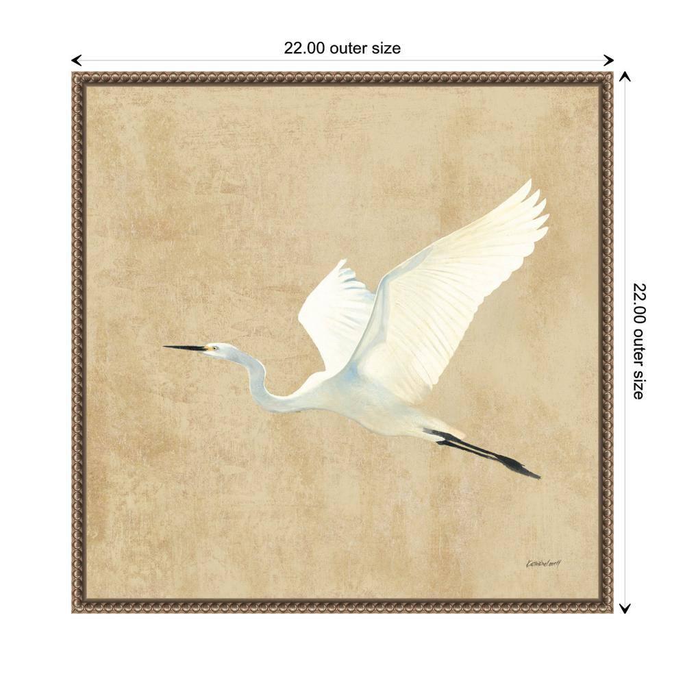 Amanti Art Egret Alighting II by Kathrine Lovell Canvas Wall Art Print Framed 22 x 22-in.