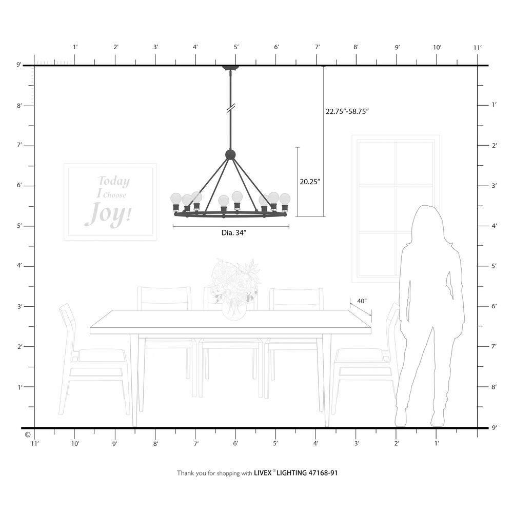Livex Lighting Lansdale 8 - Light Chandelier in Brushed Nickel