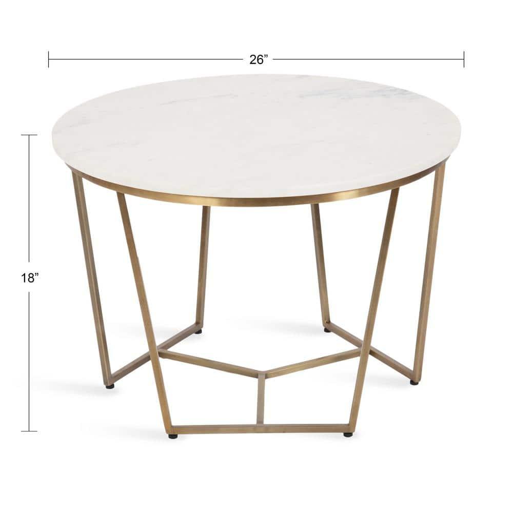 Kate and Laurel Solvay Round Metal Coffee Table, 26x26x18, Gold