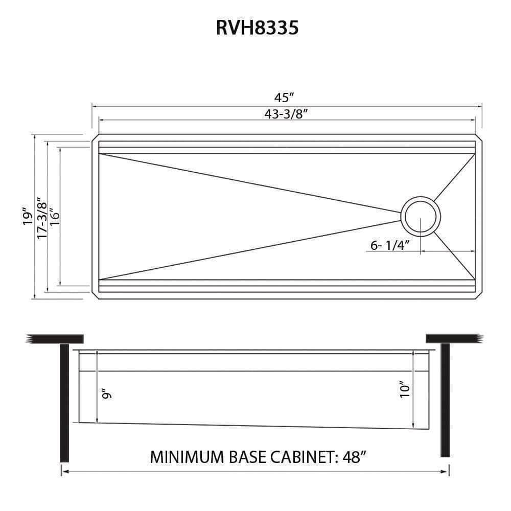 Ruvati 45-inch Workstation Two-Tiered Ledge Kitchen Sink Undermount 16 Gauge Stainless Steel