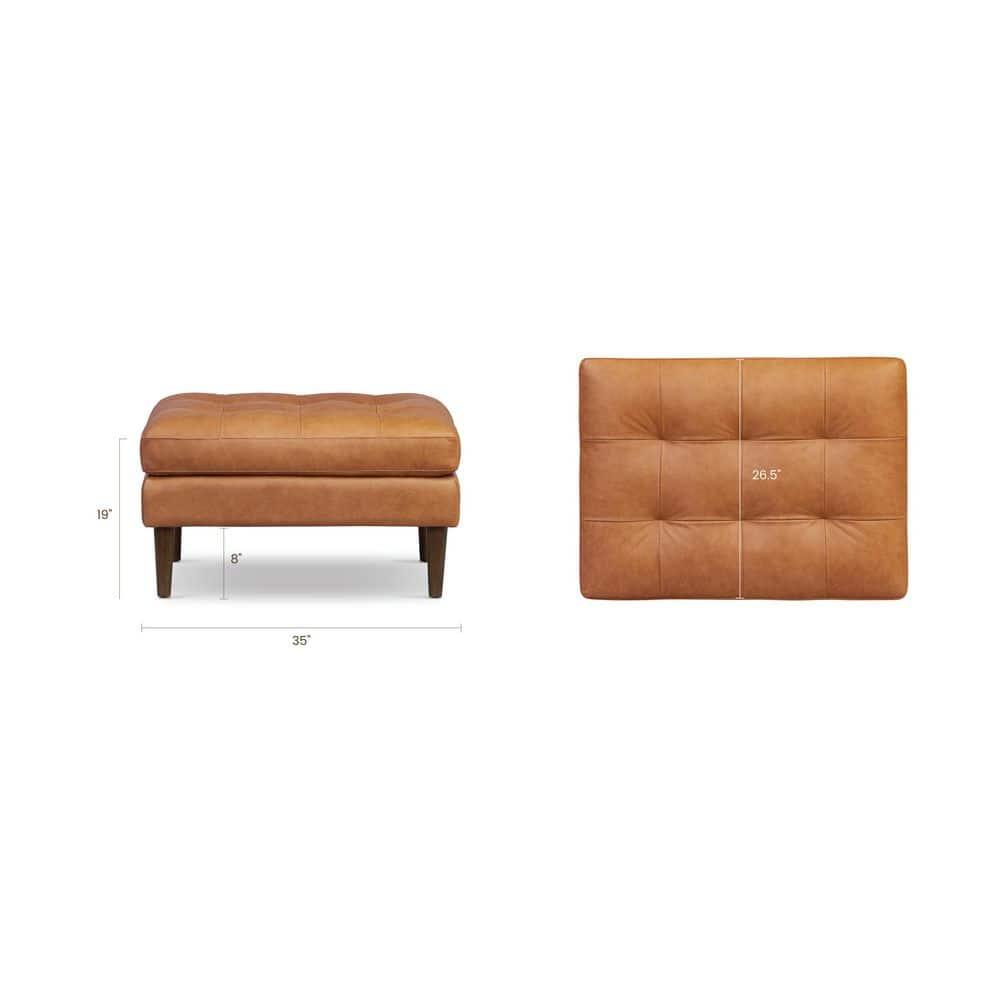 Florence Ottoman Cognac Tan - Poly & Bark