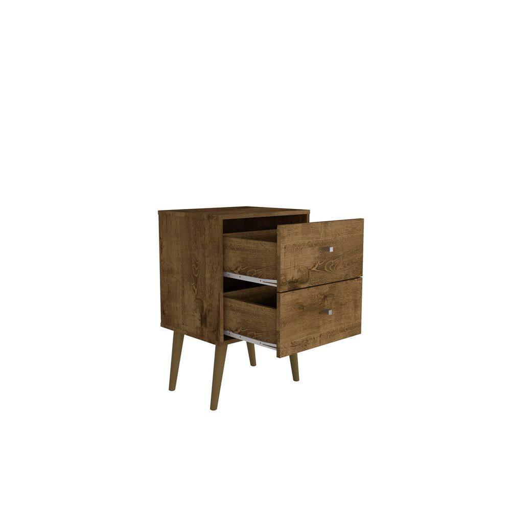 Liberty 2.0 Mid Century Modern Nightstand Rustic Brown - Manhattan Comfort