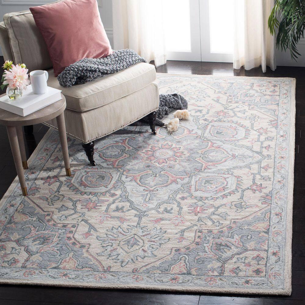 Heritage HG922 Hand Tufted Area Rug - Beige/Blue - 3'x5' - Safavieh.