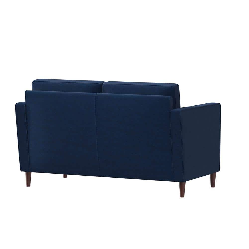 LifeStyle Solutions Jareth Loveseat in Navy Blue Fabric Upholstery