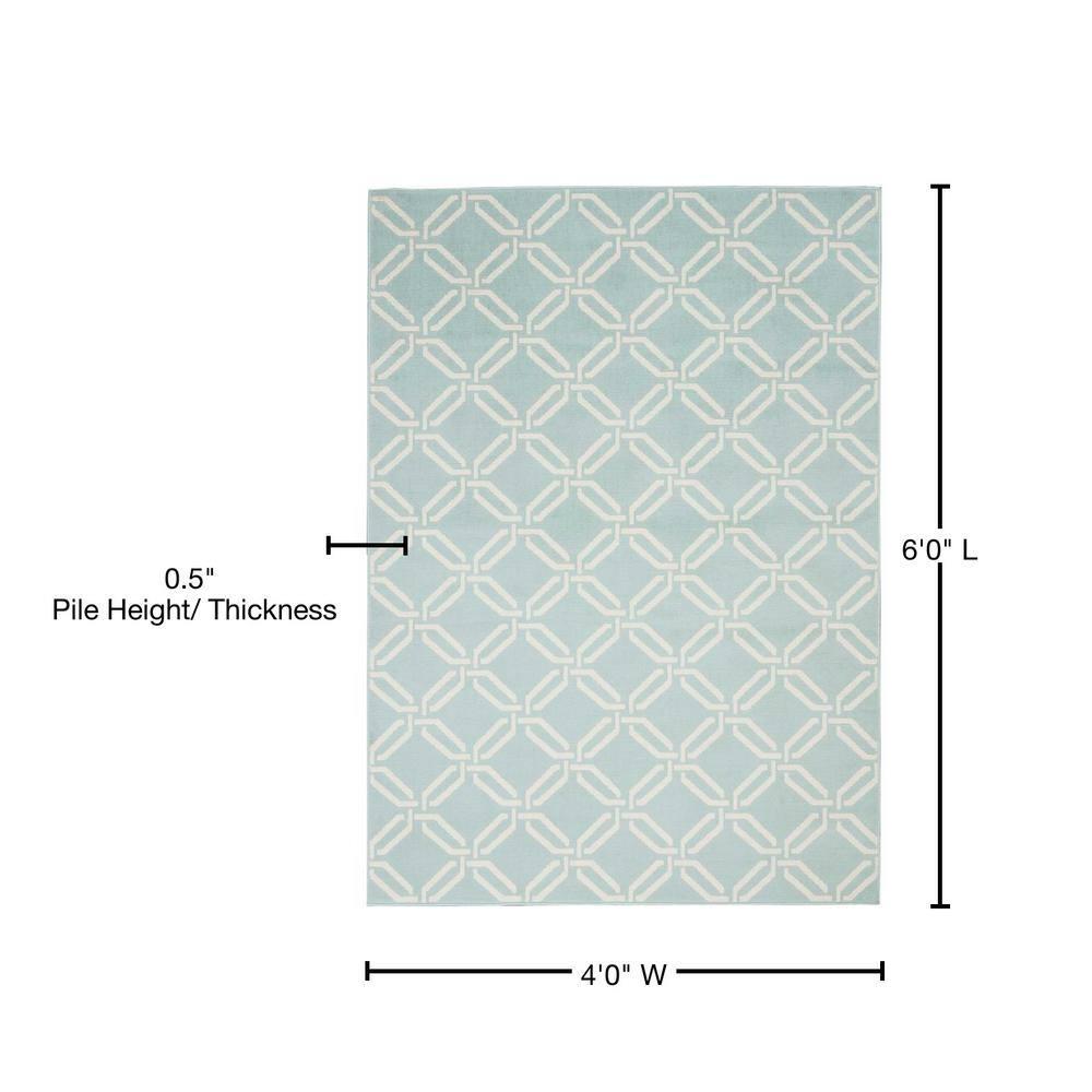 Nourison Jubilant Trellis Green 4' x 6' Area Rug, (4x6)