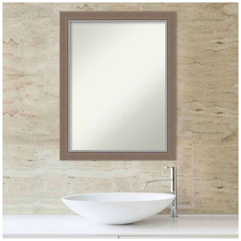 21"x27" Eva Narrow Wall Mirror for Bathroom, Modern Style - Amanti Art: Includes Mounting Hardware