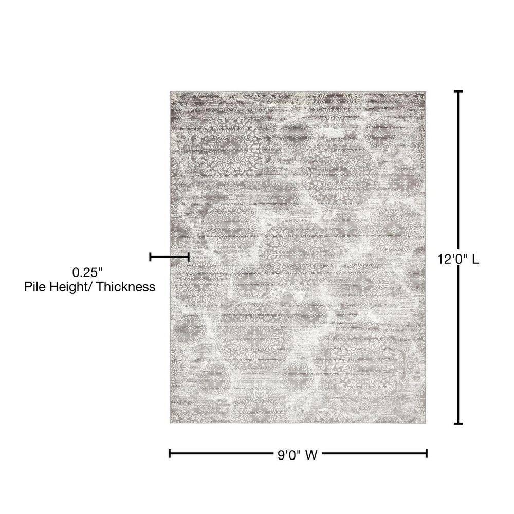 Unique Loom 9' 0 x 12' 0 Sofia Grand Gray Area Rug