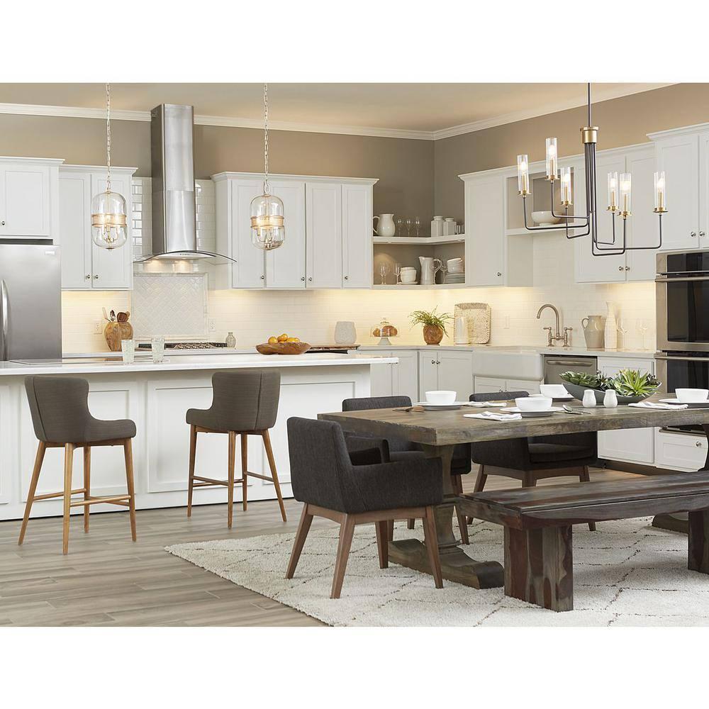 Progress Lighting, Cayce Collection, 3-Light Pendant, Vintage Gold, Glass Shade
