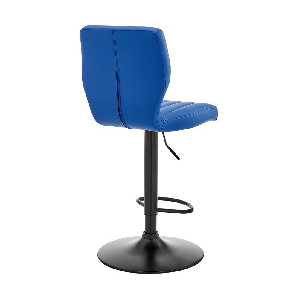 Bardot Adjustable Barstool with Faux Leather and Metal Finish - Armen Living