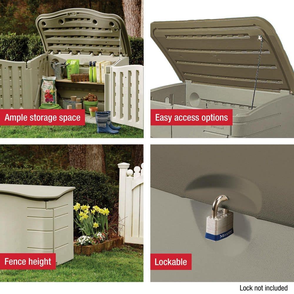 Rubbermaid 4 ft. W x 2 ft. D Plastic Horizontal Garbage Shed