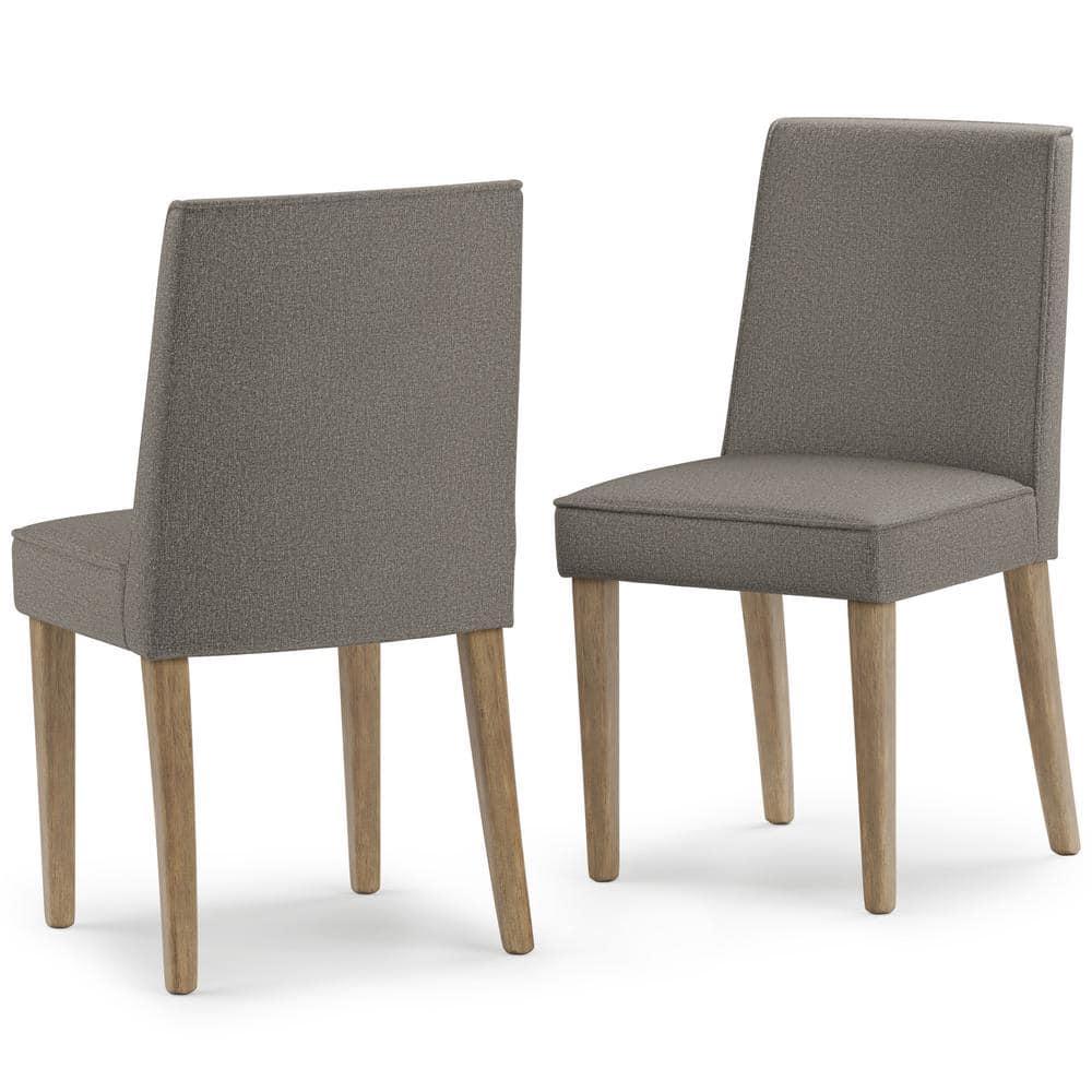 Simpli Home Bartow Woven Fabric Upholstered Dining Chair with Piping Detail in Contemporary Style (Set of 2) (Set of 2)