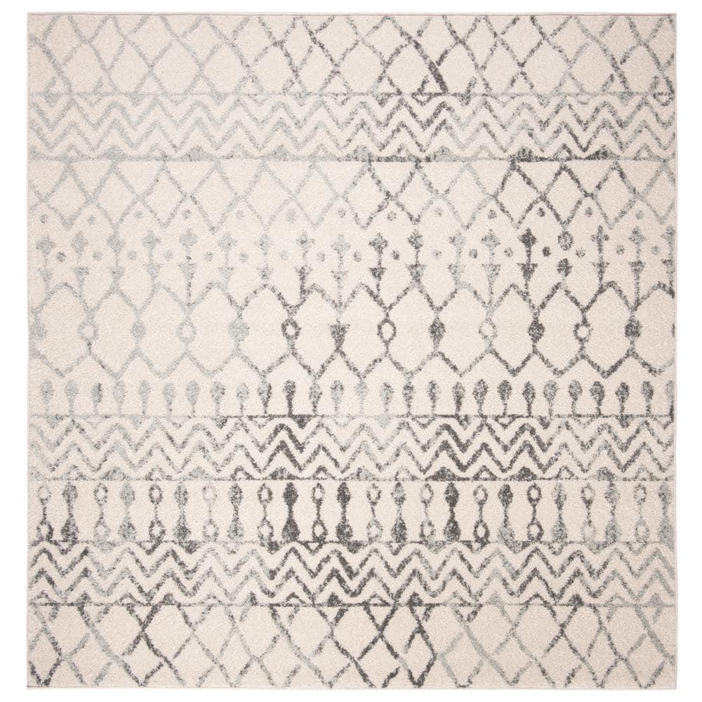 Tulum TUL270 Power Loomed Area Rug - Ivory/Grey - 3'x3' - Safavieh.