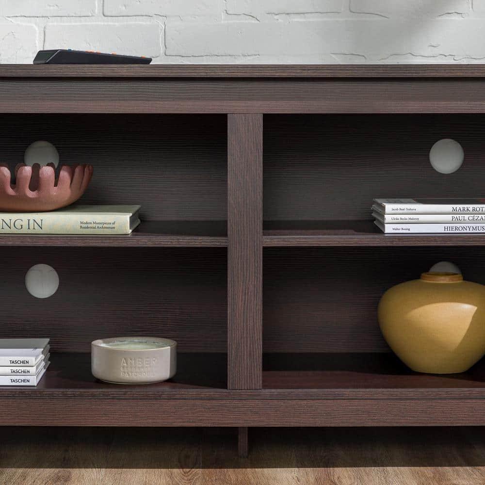 Walker Edison Open Storage TV Stand for TVs up to 65", Espresso