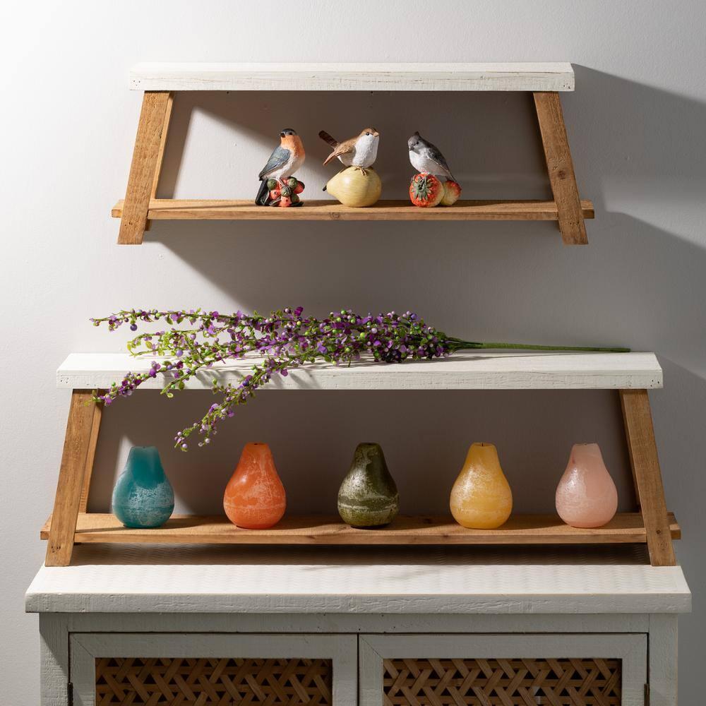 Sullivans Bench-Seat-Shaped Wall Shelf Set of 2, 9.75"H & 8.5"H White