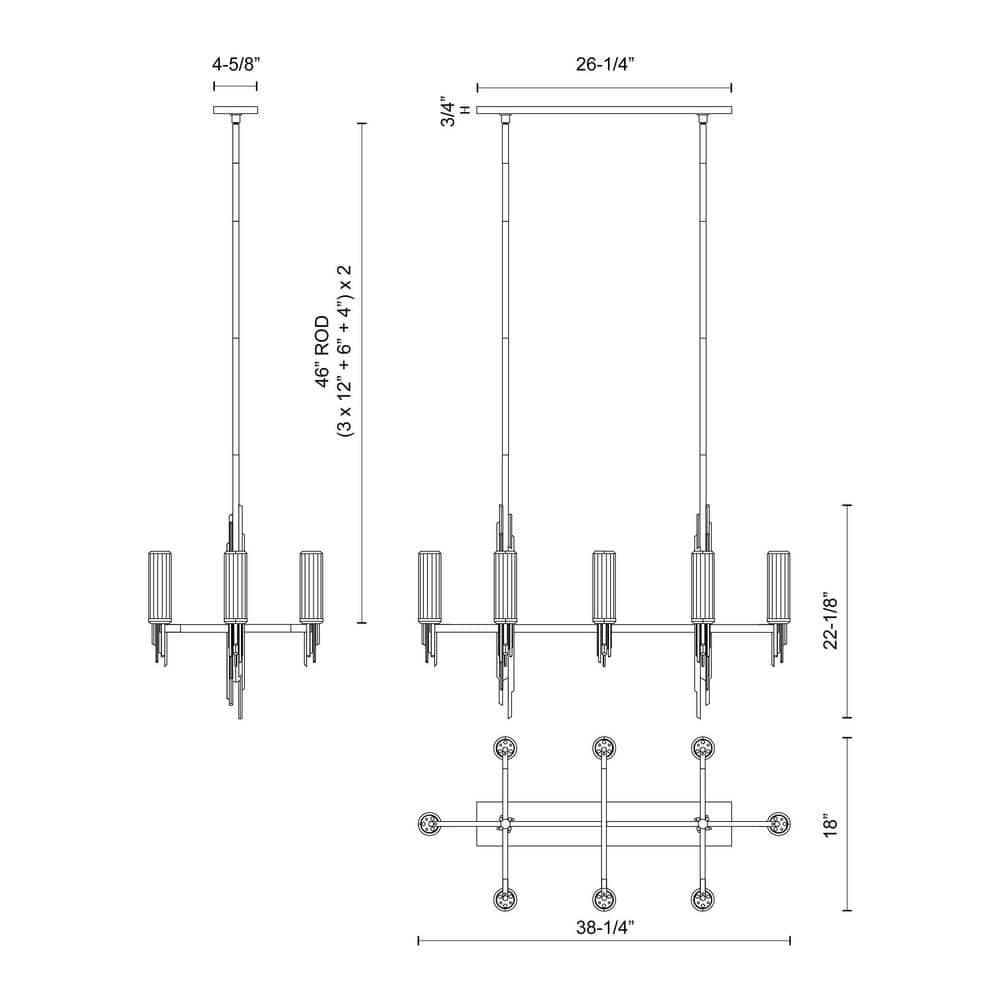 Alora Lighting Torres 8 - Light Candle Style Pendant