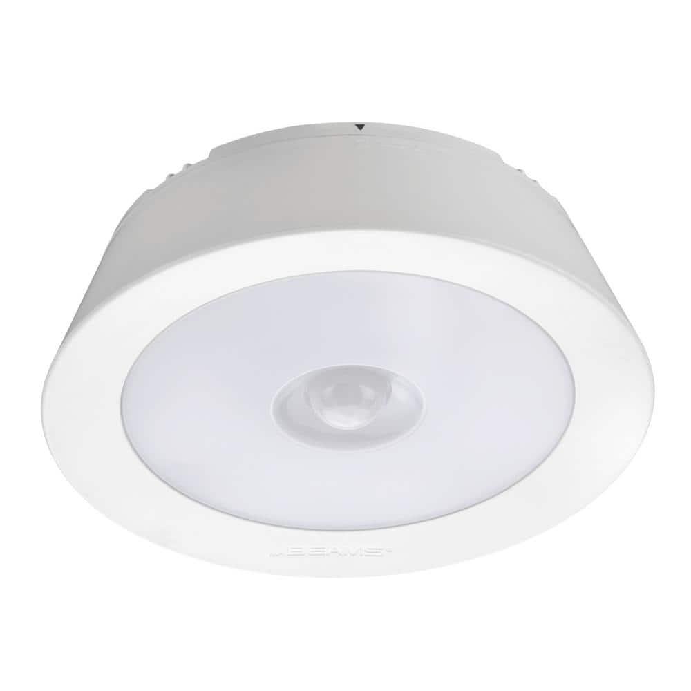 Mr. Beams 1.93 in. H X 6.3 in. W X 6.3 in. L White Ceiling Light w/Motion Sensor