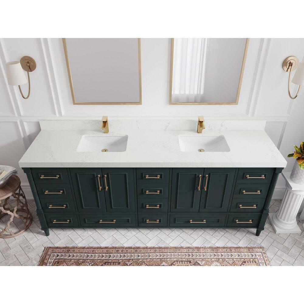 Willow Collections Aberdeen 84'' Double Bathroom Vanity with Quartz Top