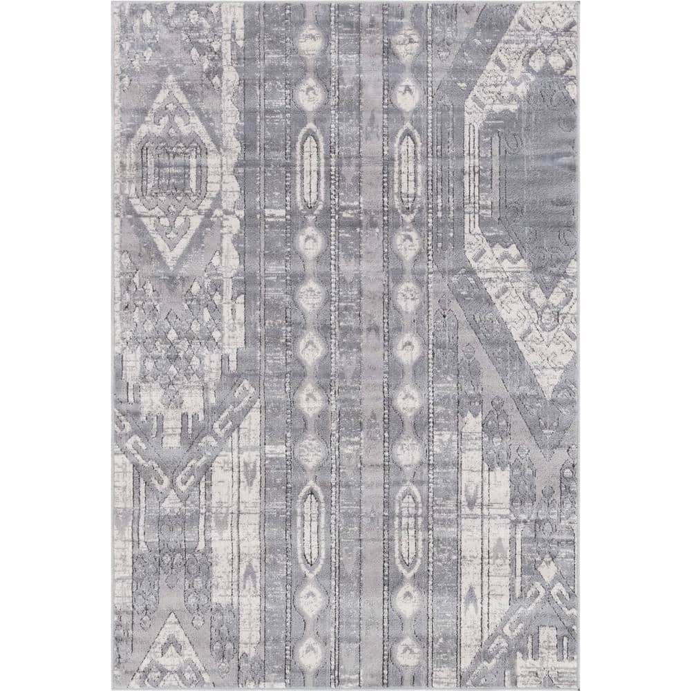 Unique Loom Portland Collection Area Rug - Orford (4' 1" x 6' 1" Rectangle Gray/Beige)