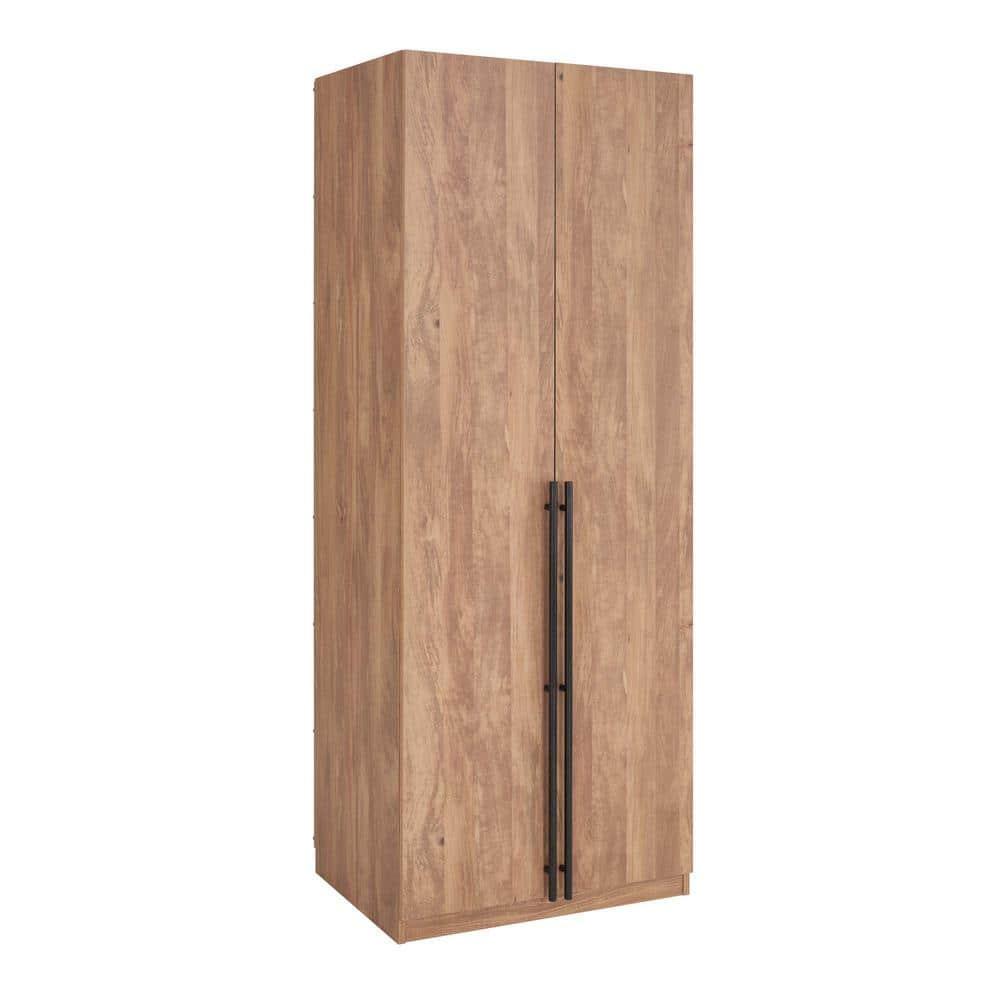 Manhattan Comfort Lee 2 Door and 4 Shelf Wardrobe Closet: Wood Laminate, Metal Hardware, Modern Style