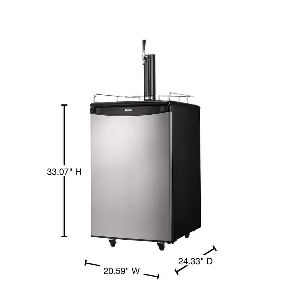 Danby Danby 5.4 Cubic Feet Silver Single Tap Half Barrel (Full Size) Freestanding Kegerator with Adjustable Temperature