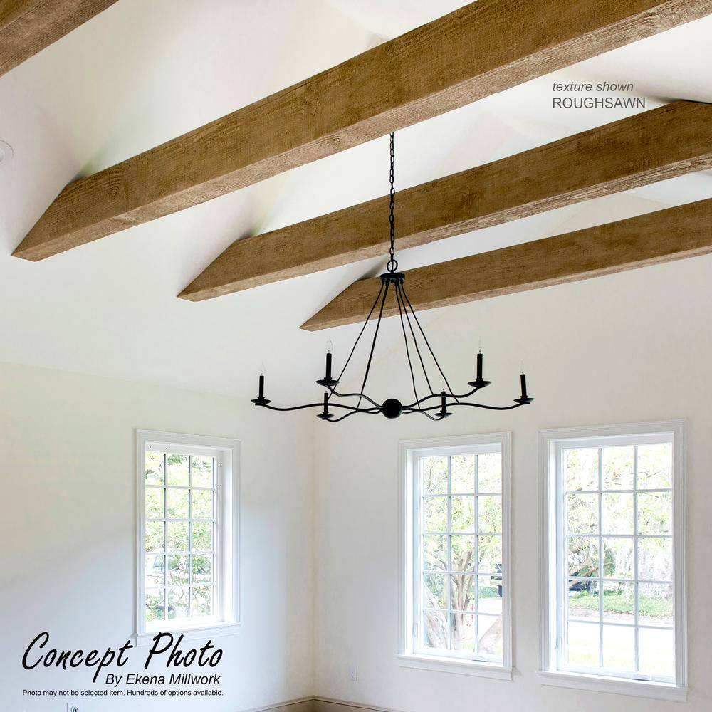 12"W x 6"H x 10'L 3-Sided (U-beam) Knotty Pine Endurathane Faux Wood Ceiling Beam, Natural Pine