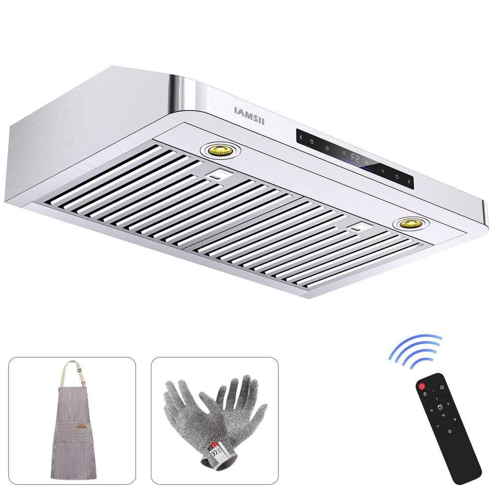 36 in. 900 CFM Ducted Under Cabinet Range Hood in Stainless Steel with Remote Control and LED Lights