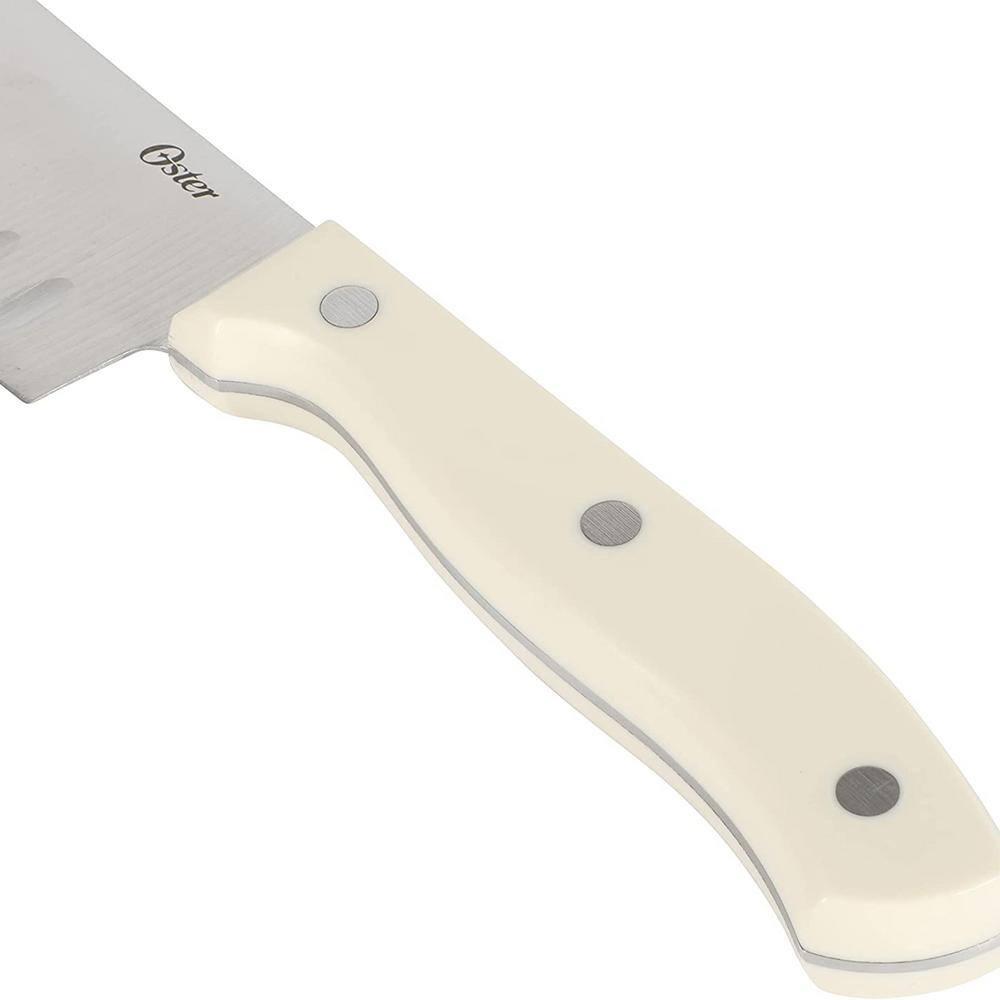 Oster Oster Evansville 14 Piece Stainless Steel Blade Cutlery Set in White