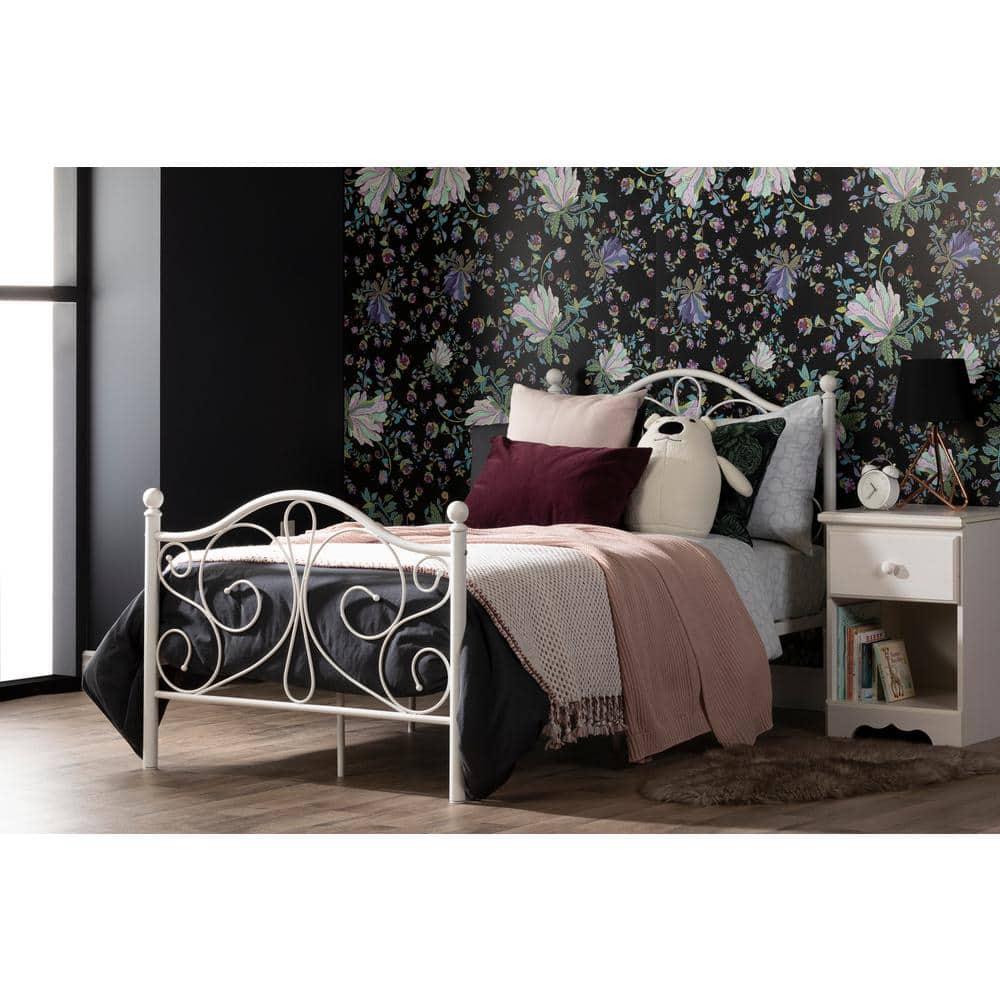 South Shore Summer Breeze Complete Twin Metal Platform Bed (39"), White