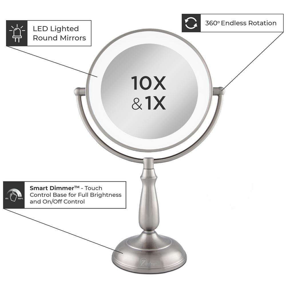 Zadro Touch LED 11" Magnifying Countertop Mirror with Smart Dimmer
