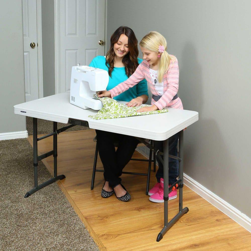 Lifetime 4 Foot Rectangle Folding Table Indoor/Outdoor Commercial Grade, Almond (80387)