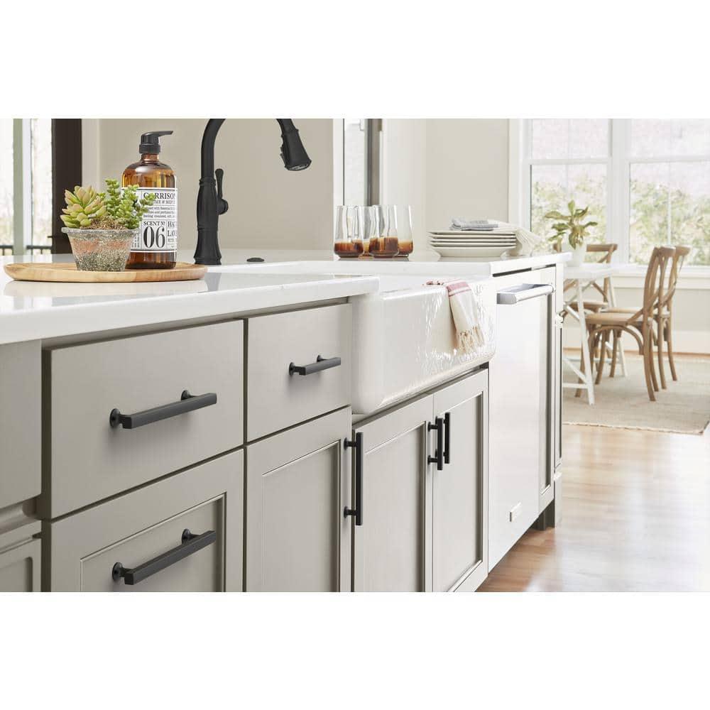 Amerock Everett 5-1/16 inch (128mm) Center-to-Center Matte Black Cabinet Pull