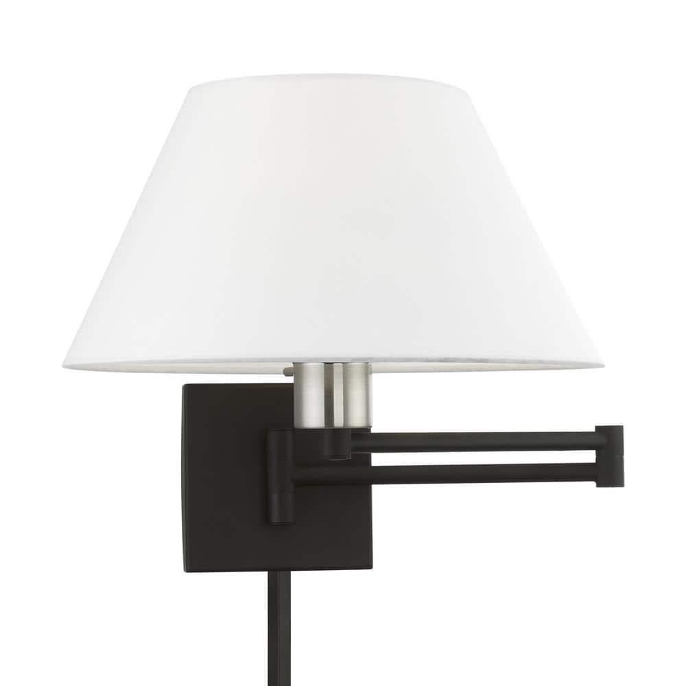 Livex Lighting 1 - Light Wall Light in  Black/Brushed Nickel