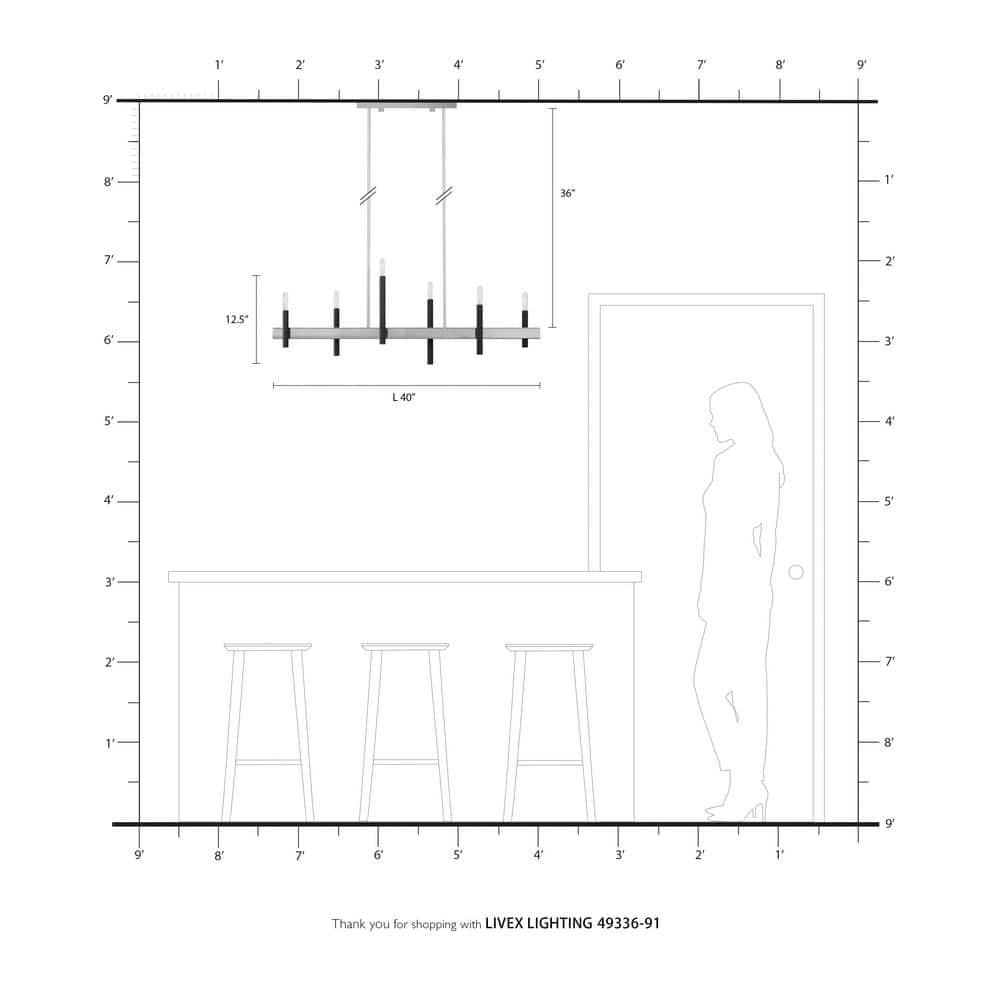 6 - Light Kitchen Island Chandelier