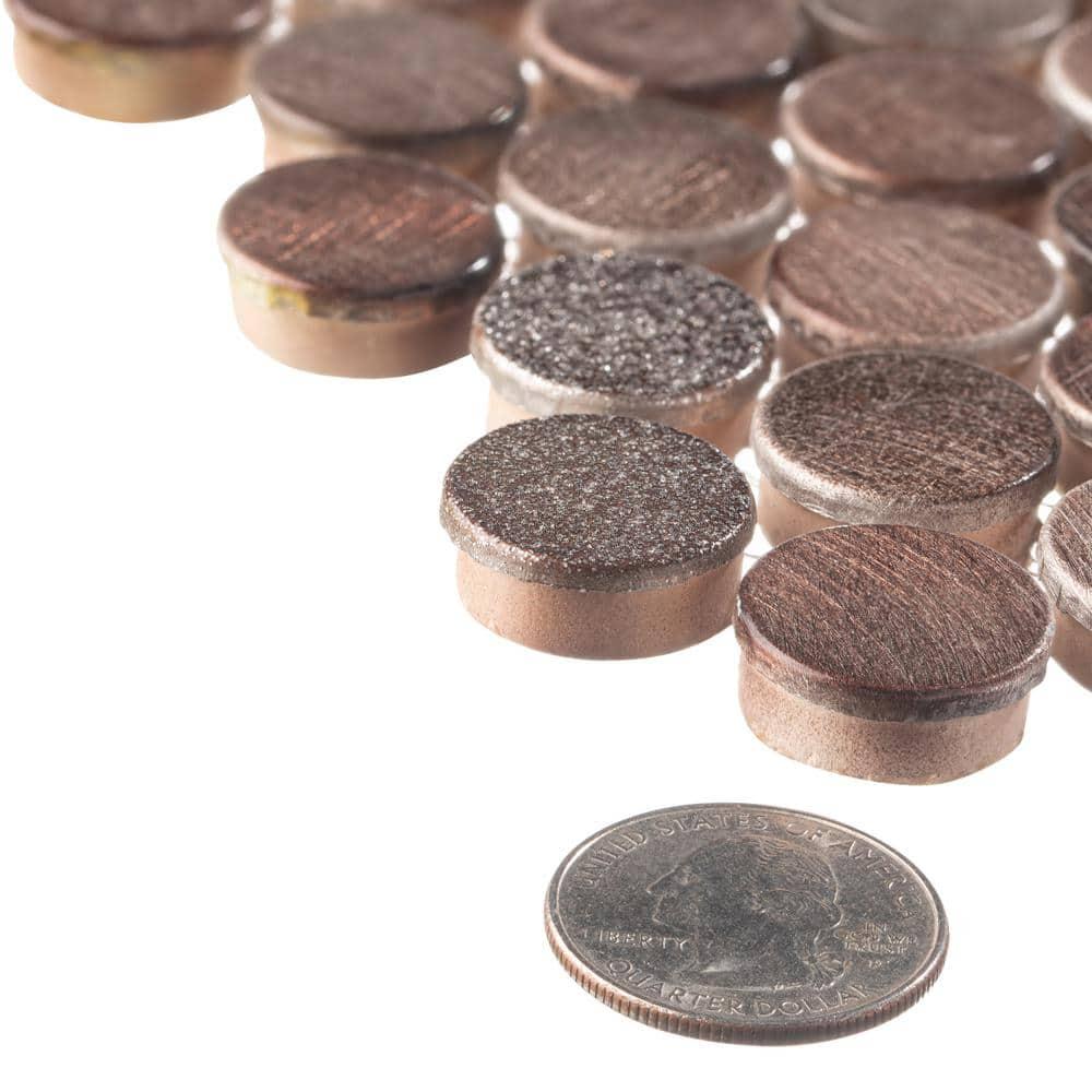 Orb 3/4" Metal Penny Round Mosaic Tile Shower Wall, Kitchen Backsplash and Wall Tile