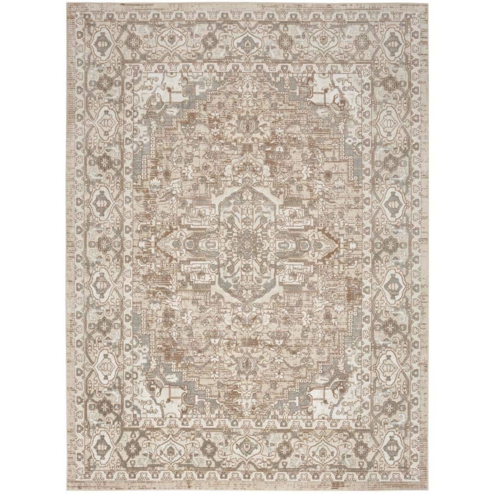 Nourison Concerto Center Medallion Indoor Rug Beige 7'10"x9'10"