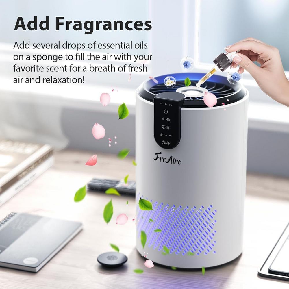 FreAire Air Purifiers for Home, Air Purifier for Bedroom Up to 538 Ft²/h, Room air purifier with 3-in-1 Filter for Dust Dander Odors Smoke, Small Air Purifier with Timer, Sleep Mode for Office Bedroom