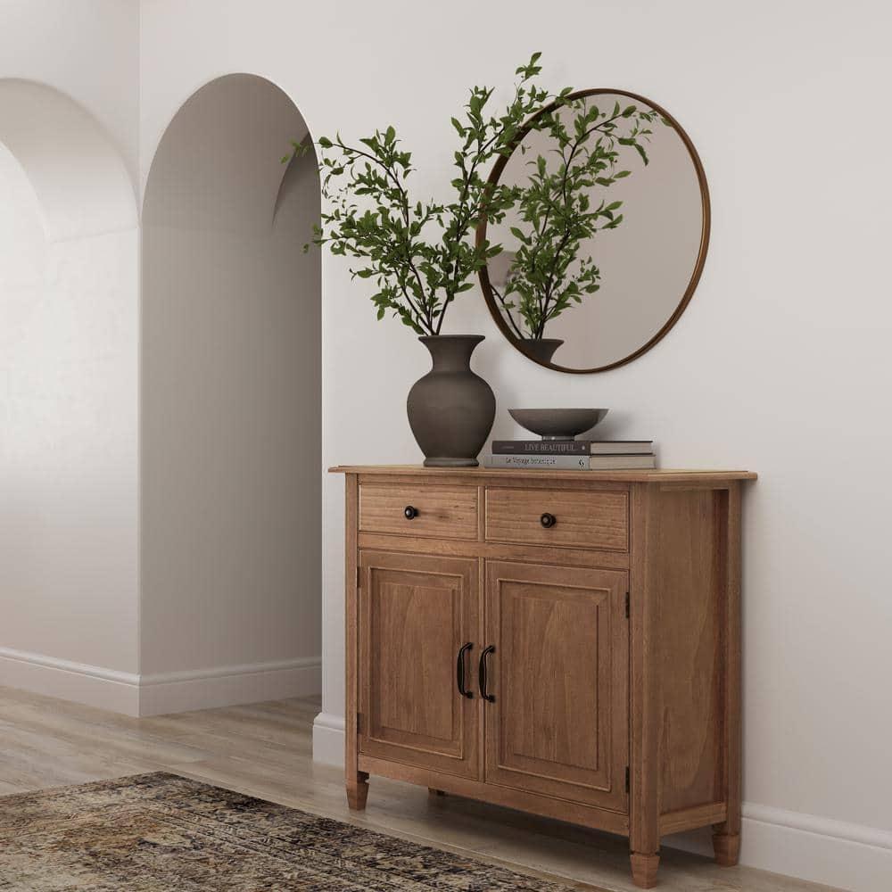 Simpli Home Connaught Solid Wood 2 - Door Accent Cabinet Entryway Storage Cabinet