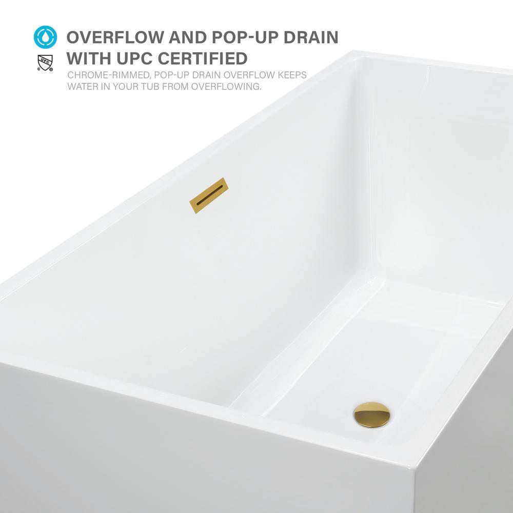 Chloe 59" x 30" Freestanding Soaking Bathtub