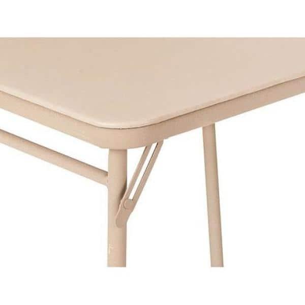 COSCO 34" Square Folding Vinyl Top Card Table, Antique Linen