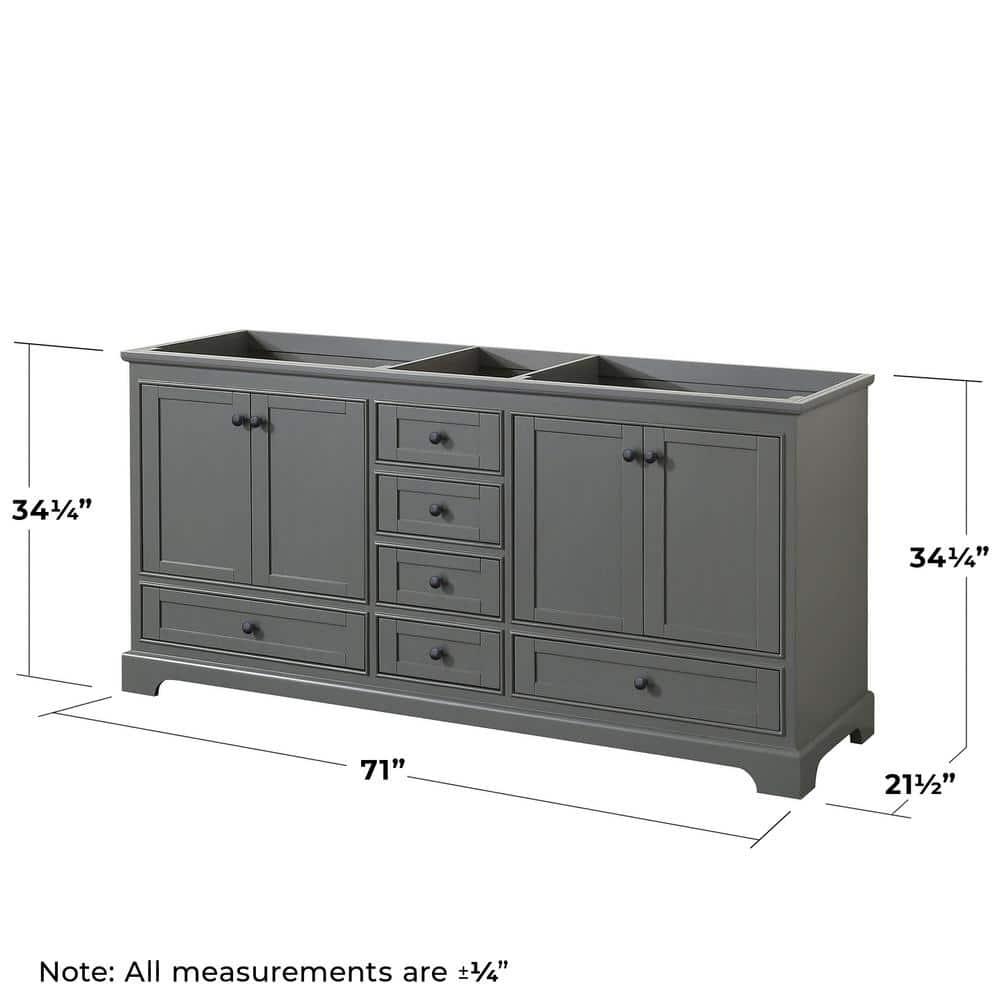 Wyndham Collection Deborah 71" Double Bathroom Vanity Base Only